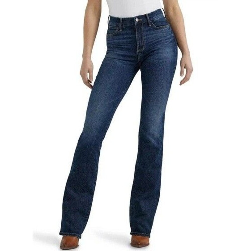 Wrangler Women's High-Rise Bootcut Stretch Jeans Dark Blue Size 10 NWT